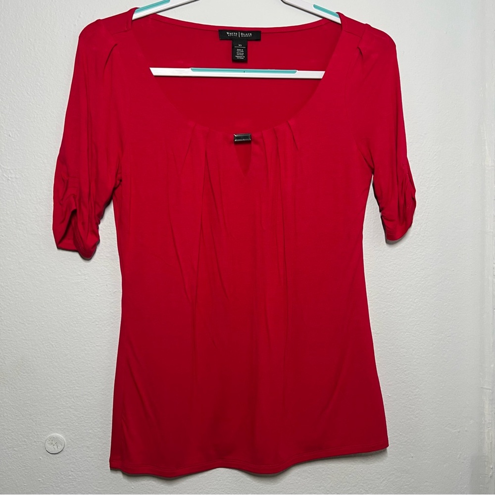 Red Pleated Top